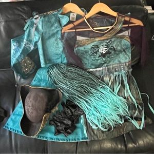 Disney Descendants 2 UMA Full Costume dress, coat, gloves, hat, and wig